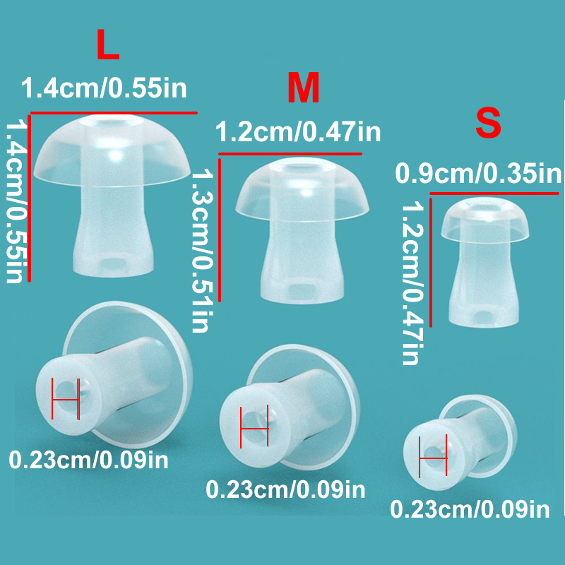 Silicone Ear Tip Replacement - 100 Pezzi Cuscinetti Auricolari in Silicone
