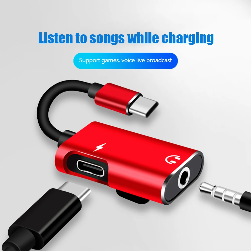 Earphone Splitter Jack - Adattatore 2-in-1 da USB-C a jack