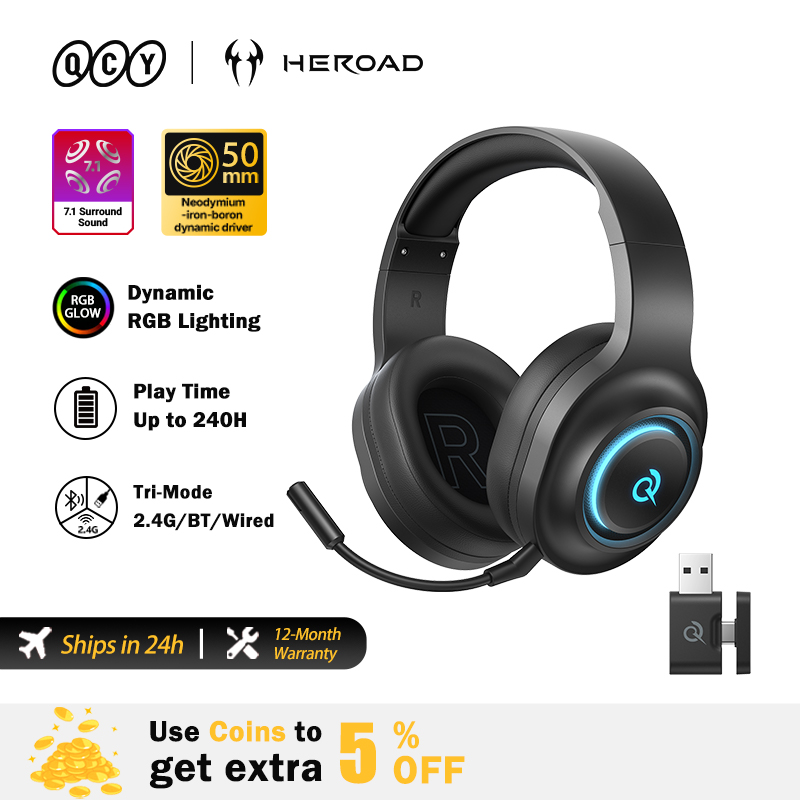 Gaming Headset Rgb - Cuffie da Gaming QCY Heroad V200