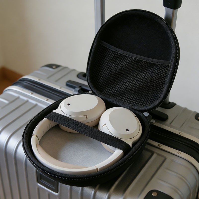 Headphone Case Hard - Custodia Rigida Multifunzionale Nera in EVA