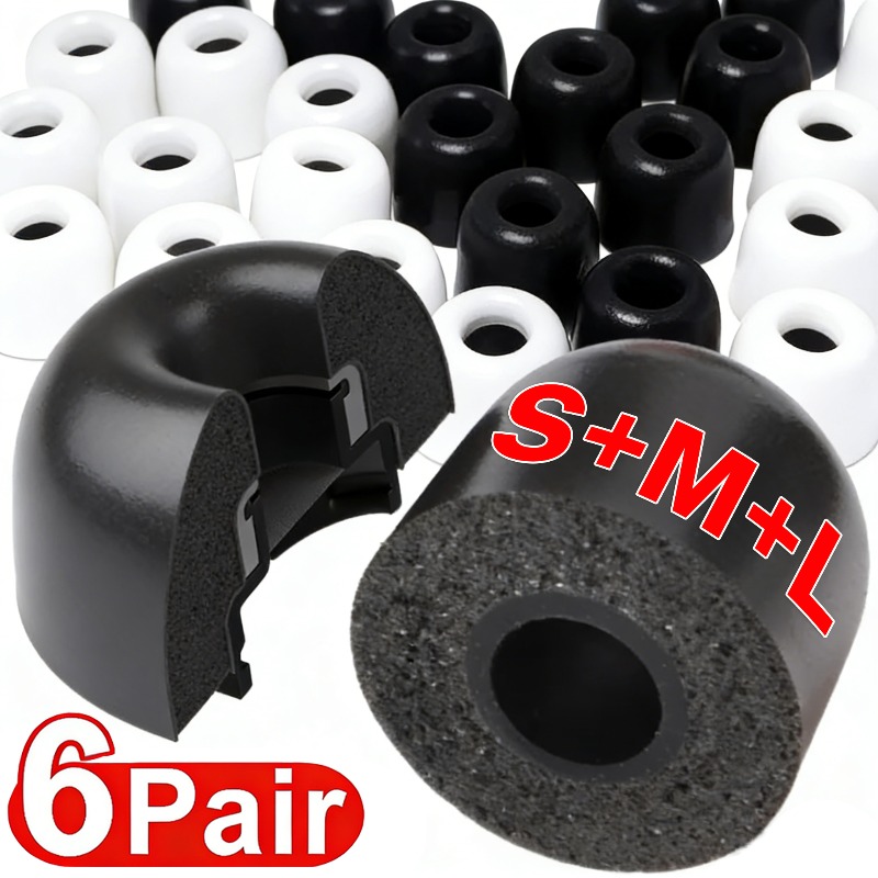 Earphone Foam Tip - 6-3 Paia di Cuscinetti Auricolari in