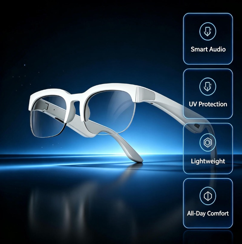 Bluetooth Headset On Ear - Occhiali da Sole Traduttore AI in