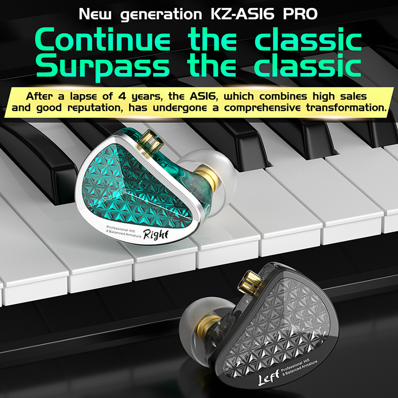 KZ AS16 PRO Cuffia cablata 8BA - Audiophile Headphone Wired recensione e prezzo