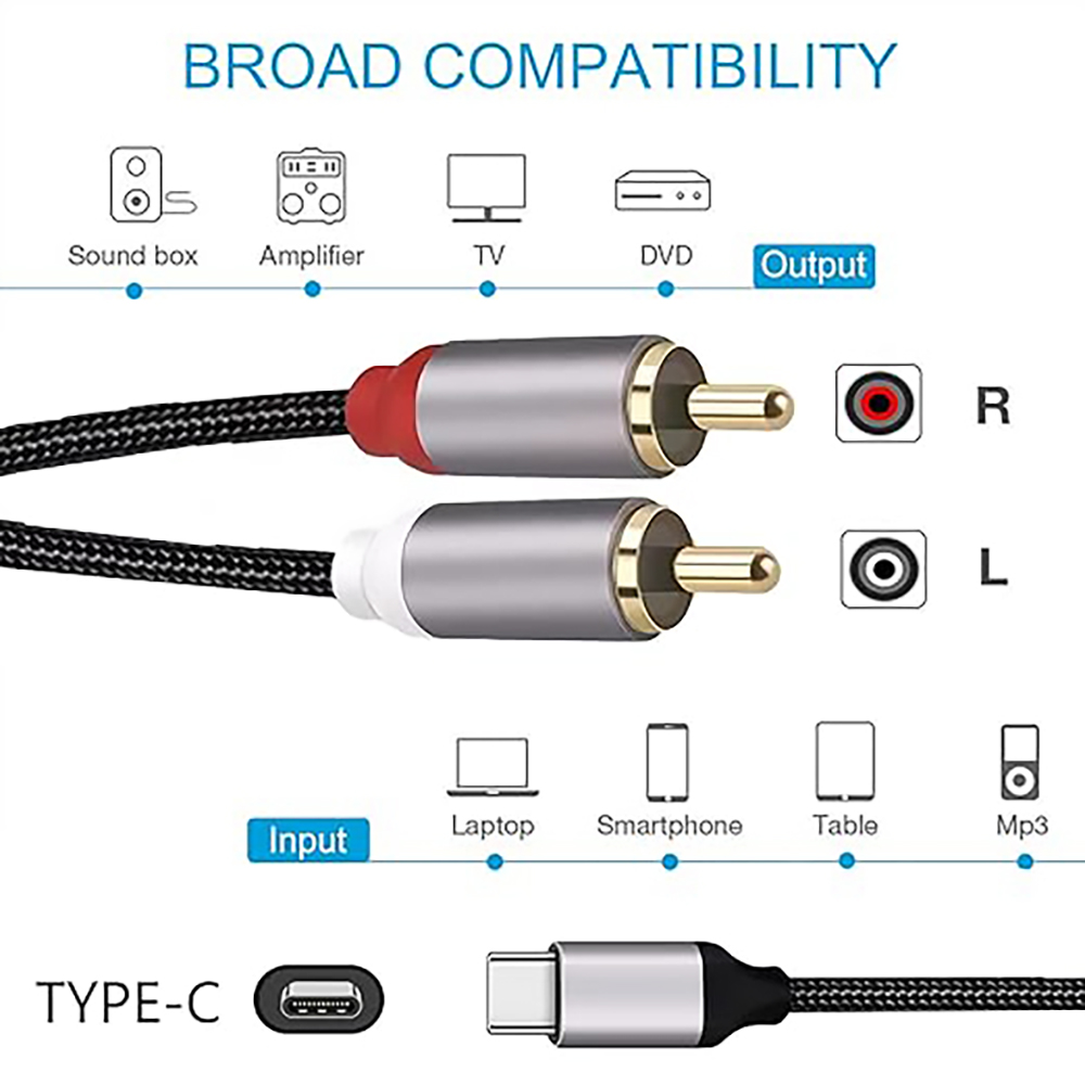 Cavo audio da USB C a 2 RCA, t - Earphone Splitter Jack recensione e prezzo